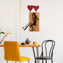 Wallity Banksy - 18 Escultura de pared de madera y metal Nogal y Negro